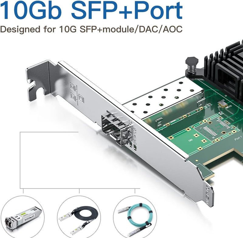 HYFIBER H!Fiber 10Gb SFP+ PCI-E Network Card NIC, Compare to Intel X520-DA1 (E10G42BTDA), with Intel 82599EN Chip, Single SFP+ Port, PCIe X8, Ethernet LAN Network Adapter Support Windows/Linux/VMware - Image 3