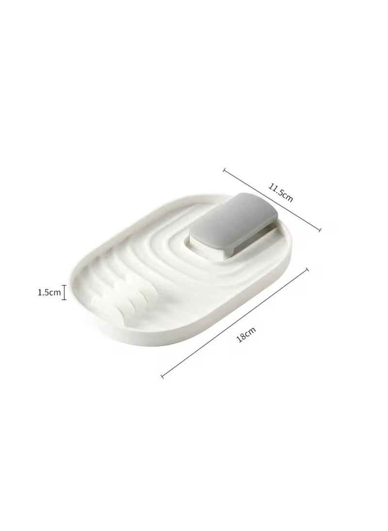 BLUE CORAL Kitchen Spoon Holder Pot Lid Rack Fork Spatula Rack Shelf Plastic Spoon Rest Chopsticks Holder Kitchen Organizer (1-Pack White)  - Image 4