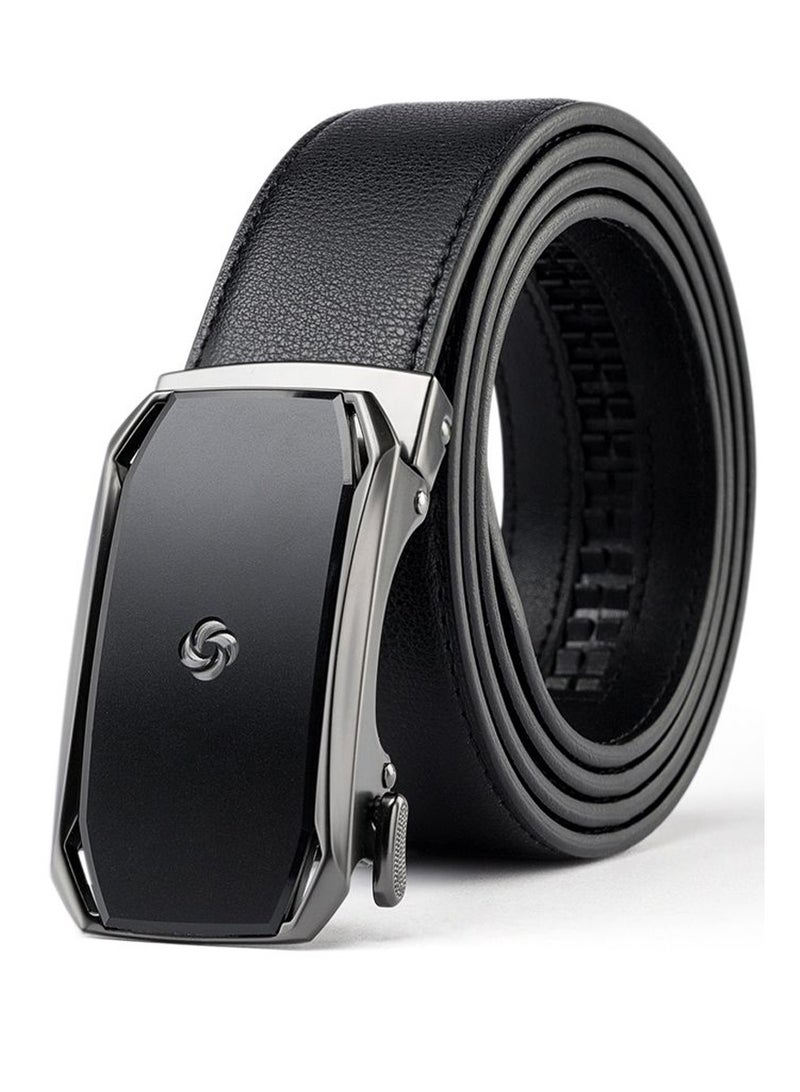 Samsonite Aamir II BIZ Plate AL Auto 04 Leather Belt, Black|Stylish|Premium Quality|Automatic Buckle|Hole Free Belt - Image 1