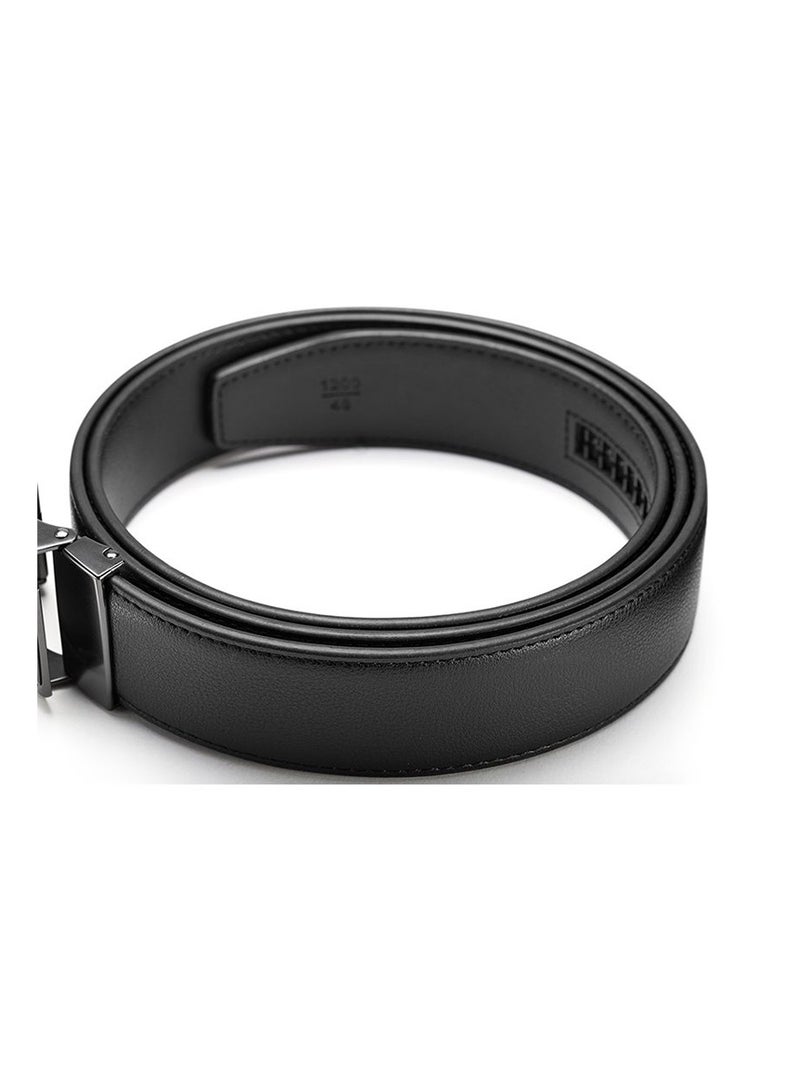 Samsonite Aamir II BIZ Plate AL Auto 04 Leather Belt, Black|Stylish|Premium Quality|Automatic Buckle|Hole Free Belt - Image 2