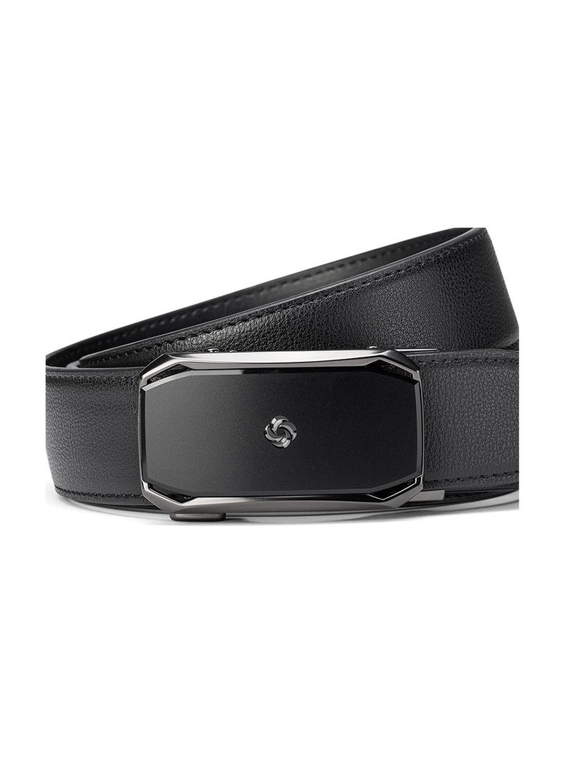 Samsonite Aamir II BIZ Plate AL Auto 04 Leather Belt, Black|Stylish|Premium Quality|Automatic Buckle|Hole Free Belt - Image 3