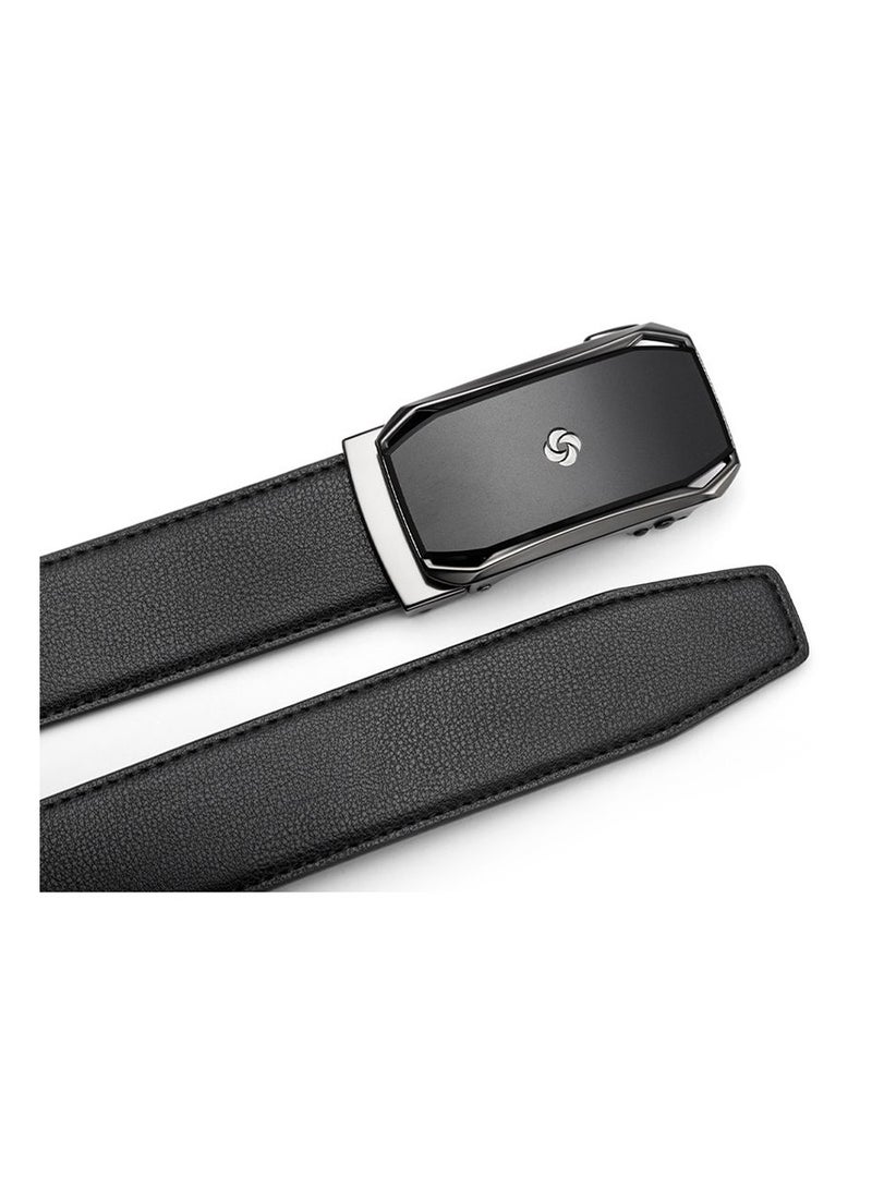 Samsonite Aamir II BIZ Plate AL Auto 04 Leather Belt, Black|Stylish|Premium Quality|Automatic Buckle|Hole Free Belt - Image 4