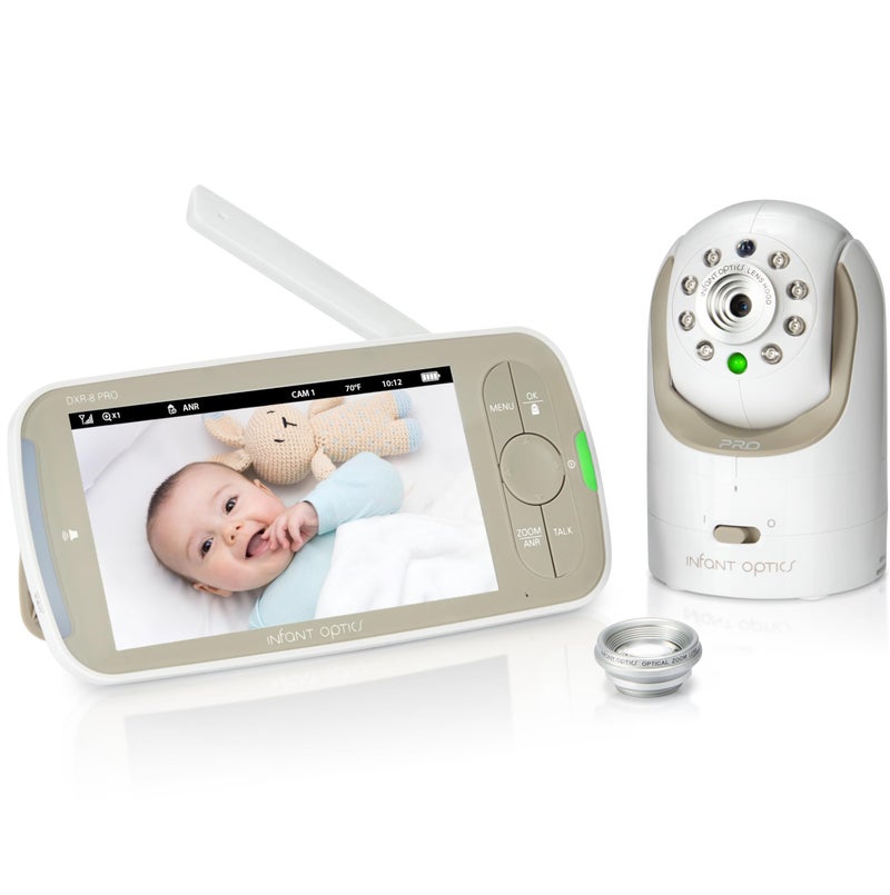 Infant Optics مراقب الأطفال إنفانت أوبتيكس DXR-8 PRO بالفيديو، دقة 720P HD، شاشة 5"، تقنية تقليل الضوضاء النشطة (A.N.R.)، بدون واي فاي، بان، ميل، زوم، وعدسات قابلة للتبديل - Image 1