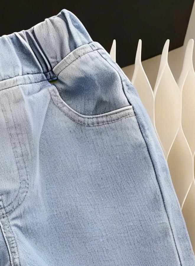 Take Two Girls Blue Flare Jeans with Lace Trim - Image 3