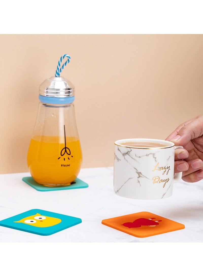 Silicone Coaster, Anti-scald Non-slip Heat Insulation Prevent Furniture Damage from Getting Dirty and Scratched, Suitable for Glass Coffee Mug Tableware Etc. (Set of 6)  - Image 3