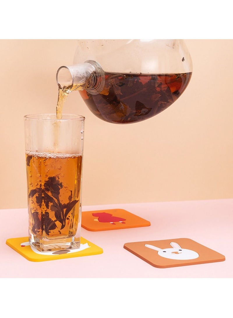 Silicone Coaster, Anti-scald Non-slip Heat Insulation Prevent Furniture Damage from Getting Dirty and Scratched, Suitable for Glass Coffee Mug Tableware Etc. (Set of 6)  - Image 4