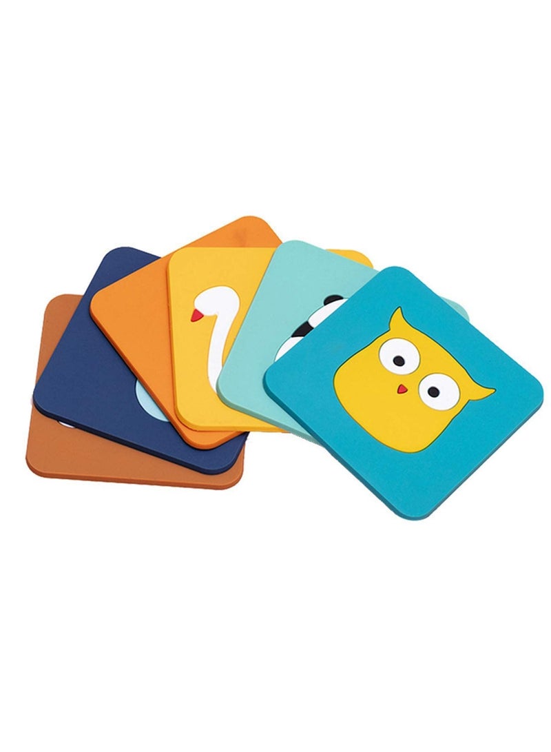 Silicone Coaster, Anti-scald Non-slip Heat Insulation Prevent Furniture Damage from Getting Dirty and Scratched, Suitable for Glass Coffee Mug Tableware Etc. (Set of 6)  - Image 1