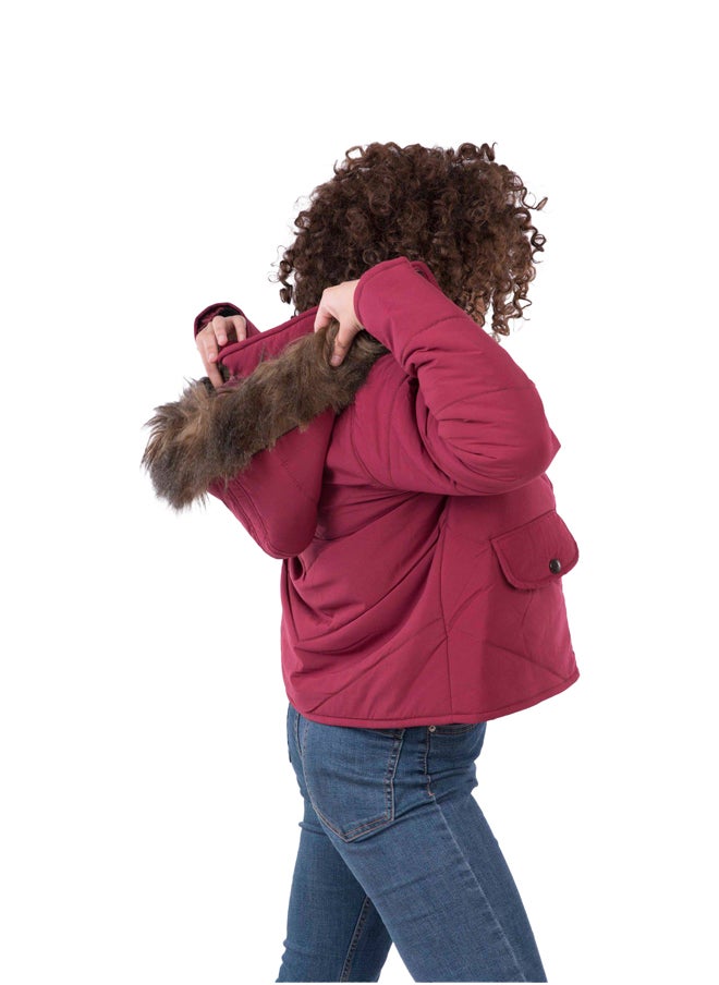 Youthful - short padded parka faux-fur - Image 1