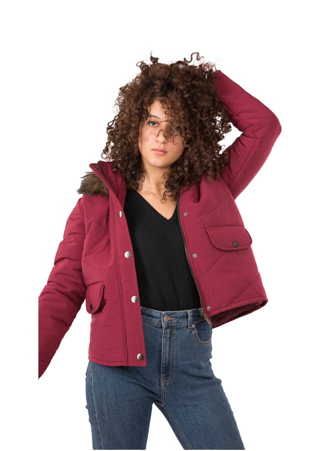 Youthful - short padded parka faux-fur - Image 1