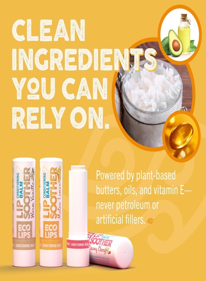 Eco Lips Conditioning Lip Soother Lip Balm – Natural & Moisturizing Lip Care with Shea & Murumuru Butter, Clean Beauty, Daily Hydration & Protection for Chapped Lips, Variety 3-pack 0.15 oz. - Image 5