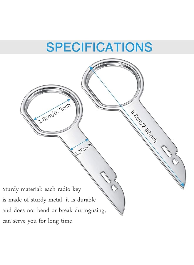 Excefore Car Radio Removal Tool Key, Radio Removal Tool Key Set With Easy Grip Handles, Car Cd Dvd Host Key Disassembly Tool For Ford, Mercedes And Audi (8Pcs) - Image 2