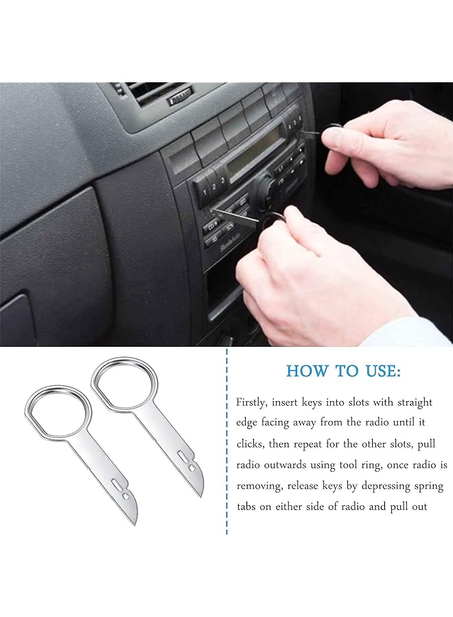 Excefore Car Radio Removal Tool Key, Radio Removal Tool Key Set With Easy Grip Handles, Car Cd Dvd Host Key Disassembly Tool For Ford, Mercedes And Audi (8Pcs) - Image 3