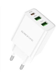 Borofone BA70A Power Delivery 3-Port Fast Charger 20W (1C2A), USB