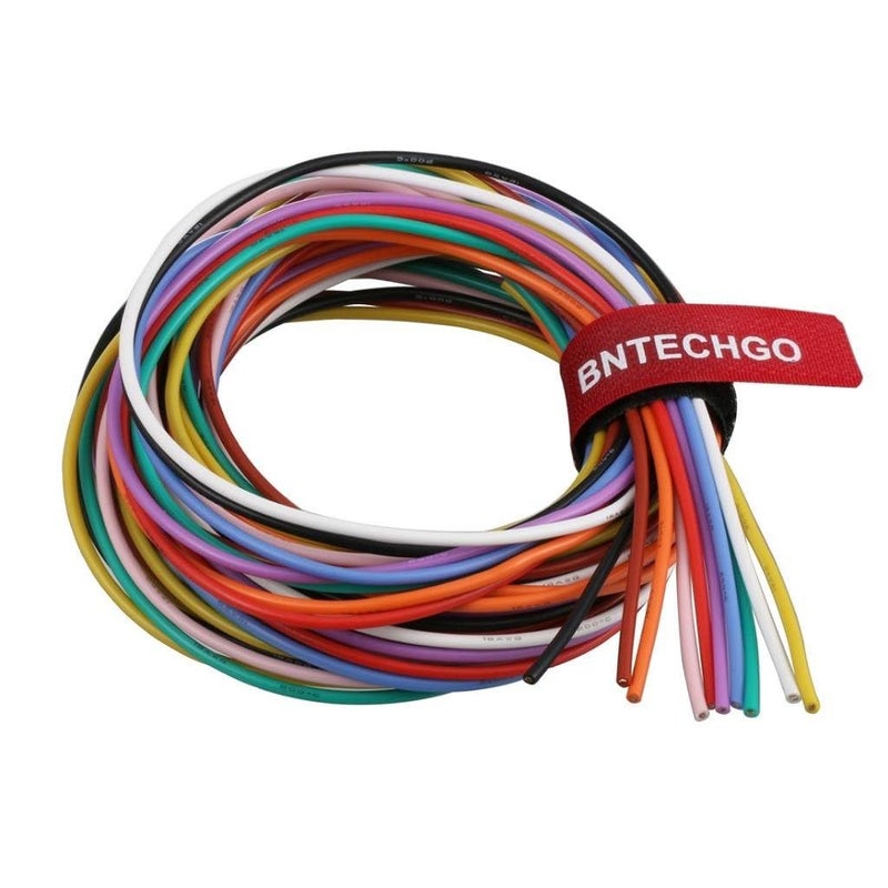 BNTECHGO 18 Gauge Silicone Wire Kit 10 Color Each 5 ft Flexible 18 AWG Stranded Tinned Copper Wire - Image 1
