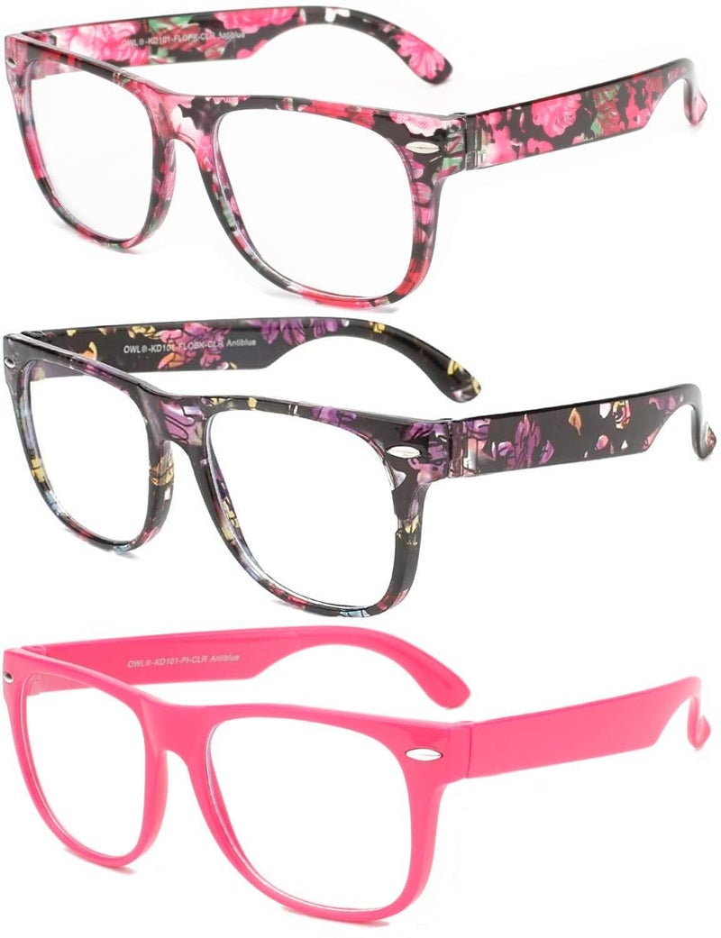 OWL Mix Light Blocking Computer Tablet Kids Reading Glasses Non Prescription 3 Pack - Image 1