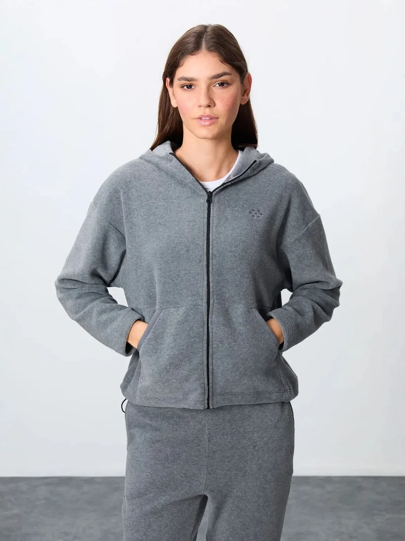 تومي لايف TOMMY Oversized Hooded Zipper Tracksuit Set