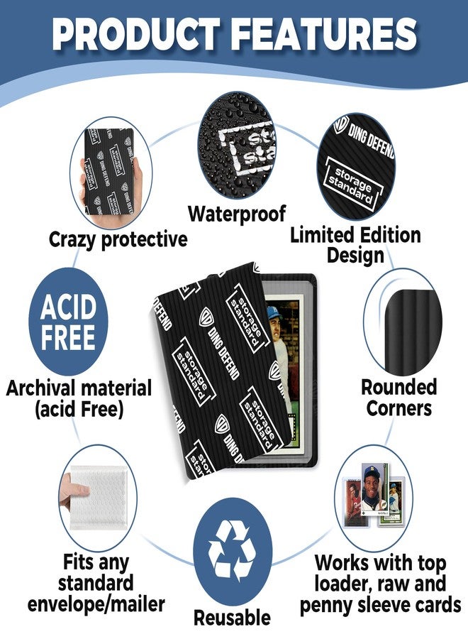 Storage Standard مجموعة دينغ ديفيند لحماية بطاقات التداول - 510 قطعة - مستلزمات شحن بطاقات هواية سوداء مقاس 3.5 × 4.5 بوصة بزوايا مستديرة، خفيفة الوزن وقابلة لإعادة الاستخدام، مناسبة لحافظات رو توب لودر، والحافظات شبه الصلبة، وحقائب الفرق - Image 4