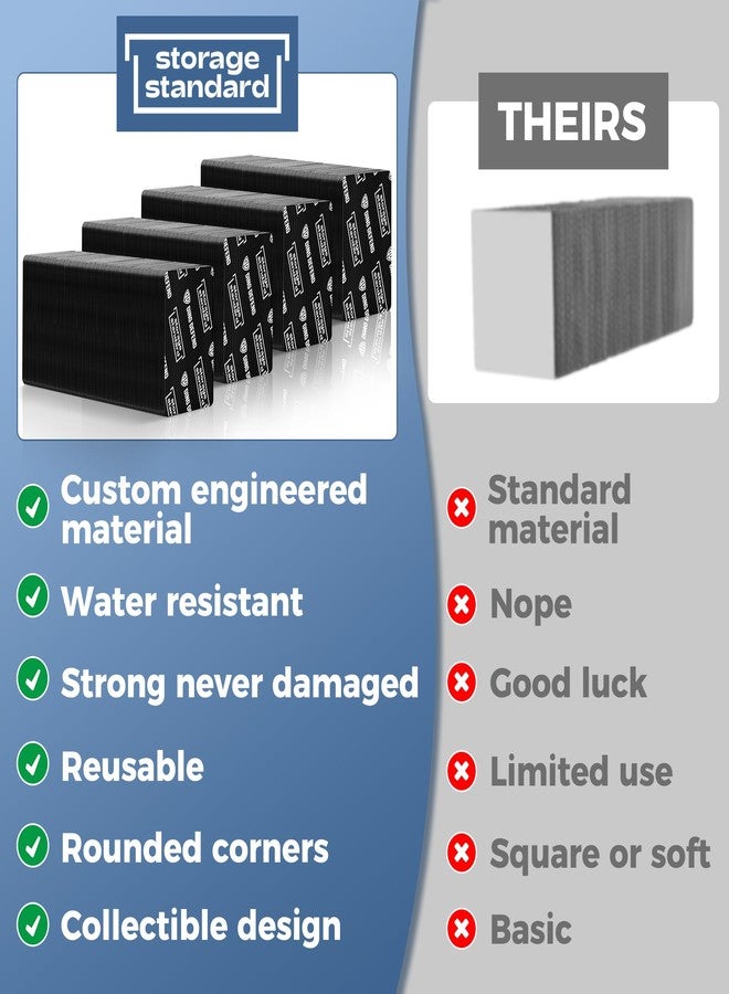 Storage Standard مجموعة دينغ ديفيند لحماية بطاقات التداول - 510 قطعة - مستلزمات شحن بطاقات هواية سوداء مقاس 3.5 × 4.5 بوصة بزوايا مستديرة، خفيفة الوزن وقابلة لإعادة الاستخدام، مناسبة لحافظات رو توب لودر، والحافظات شبه الصلبة، وحقائب الفرق - Image 3