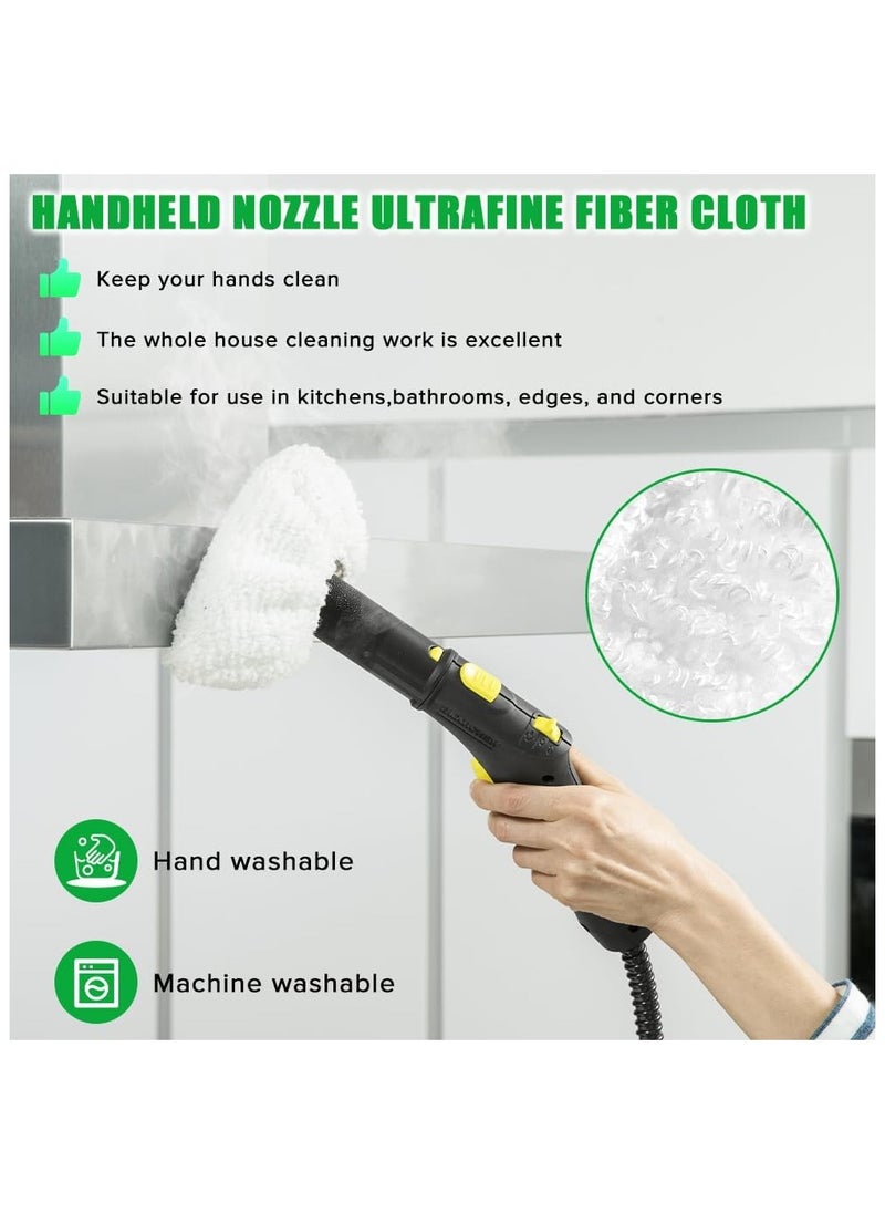 Arabest - 4 Pack Replacement Microfibre Mop Cloths with Pads Set Fits for Karcher Steam Cleaner SC2 SC3 SC4 SC5 Accessories（2 Rag Nozzle Covers & for Karchers 2 Microfiber Mopping Pads） - Image 1