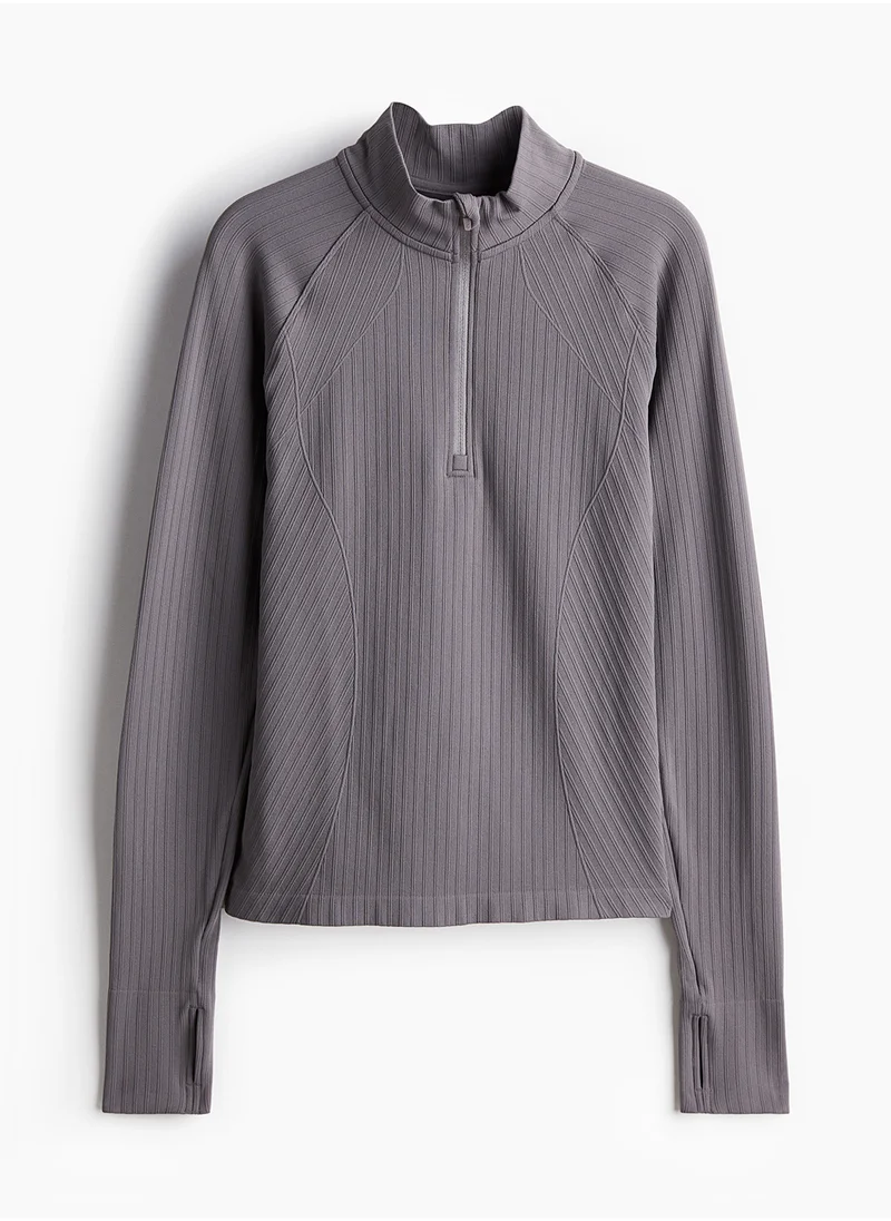 H&M Drymove Seamless Zip-Top Sports Top