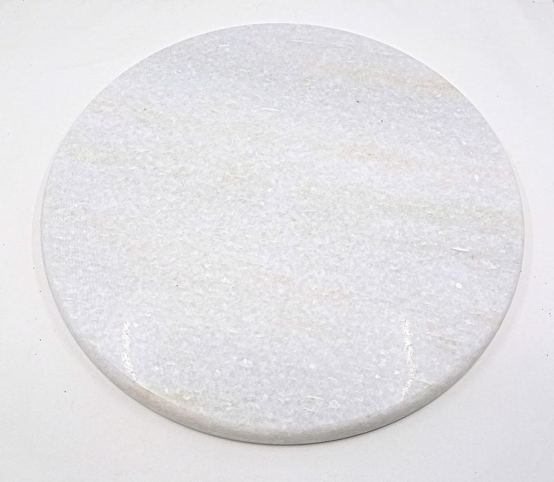 Diamond Steel Diamond Steel White Marble Chakla Marble Roti Maker 9 Inch Marble Rolling Board Roti MakerChapati Maker Cheese Platter with AntiSkid Bottom 1 inch Thickness  - Image 1