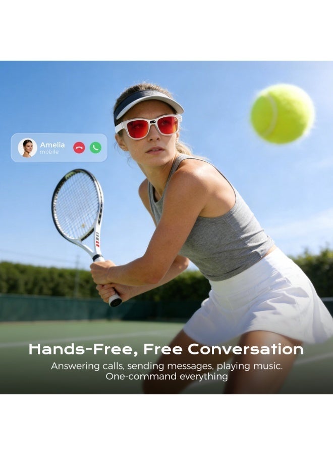 Lynacz Original AI Smart Glasses with Camera and Bluetooth,8MP 1080P HD Camera Glasses,AI Voice Control,AI Photo Recognition and Translation,Smart Anti-Blue Light Glasses,Smart Sunglasses with Bluetooth Call for Driving,Outdoor,+2 Lenses.Black - Image 5