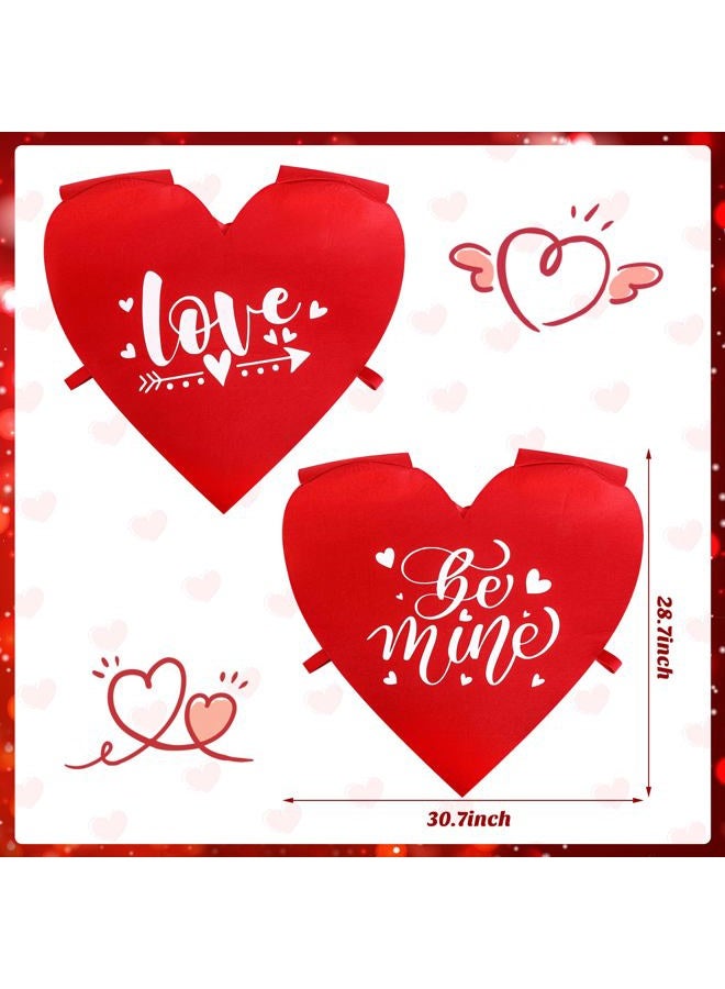 Iceyyyy 2 Pcs Valentine's Day Heart Costume Adult-Felt Red Heart Waistcoat Costumes for Man Woman-Funny Valentine Tunic Costume for Valentine's Day Celebration Cosplay Party - Image 2