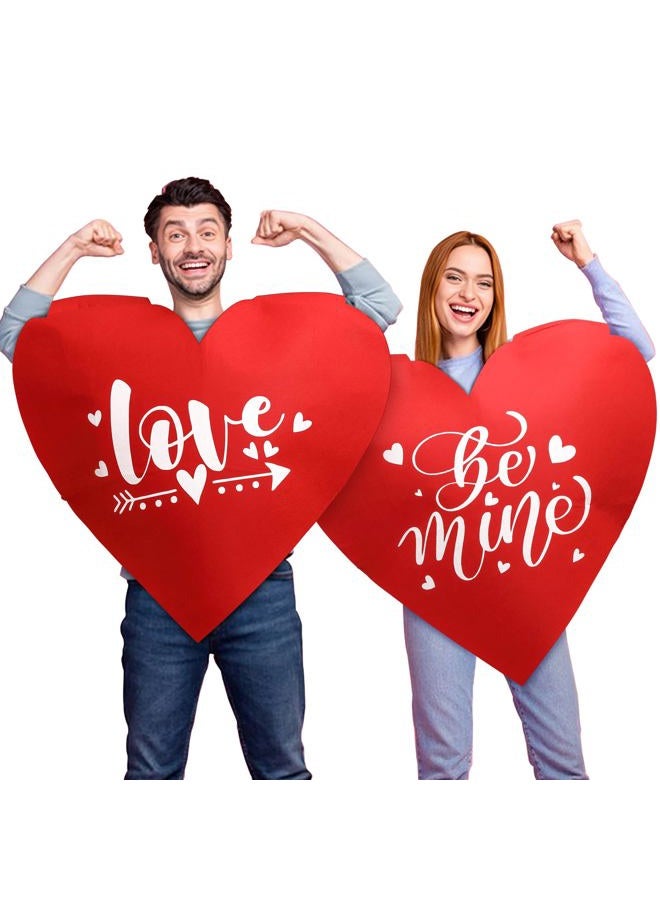 Iceyyyy 2 Pcs Valentine's Day Heart Costume Adult-Felt Red Heart Waistcoat Costumes for Man Woman-Funny Valentine Tunic Costume for Valentine's Day Celebration Cosplay Party - Image 1