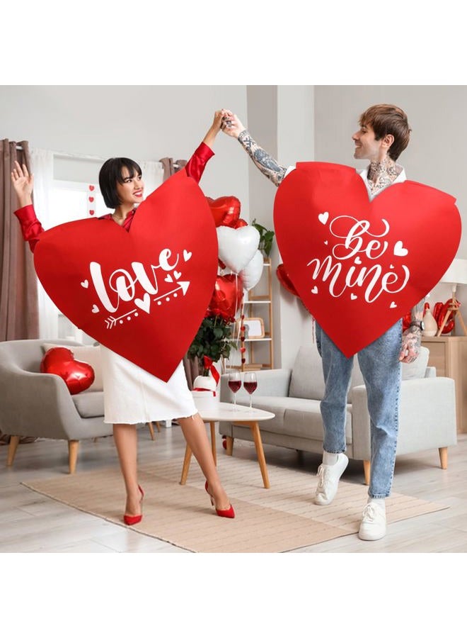 Iceyyyy 2 Pcs Valentine's Day Heart Costume Adult-Felt Red Heart Waistcoat Costumes for Man Woman-Funny Valentine Tunic Costume for Valentine's Day Celebration Cosplay Party - Image 4