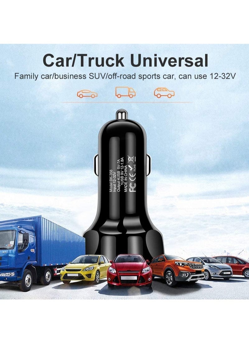 ELTRAZONE USB car Charger, SYOSI QC3.0 3A-4USB Port, 2.1A 3 Ports Fast car Charger Adapter USB Mobile Phone Charger Fast Charging Compatible with for iPhone 12 pro/Max/11/x/8 - Image 5