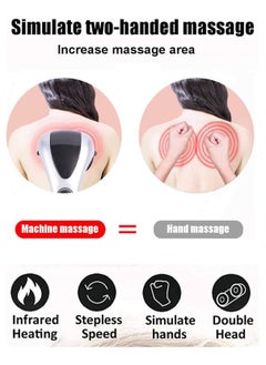 AirYoung Handheld Double Head Full Body Massager Back Massage Machine with Heating Vibration Infrared Dual Percussion Electric Massager for Neck,Shoulder,Arms,Legs,Foot,Muscle Pain,Tension Relief  - Image 2