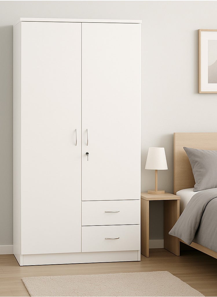 KARNAK 2 Door Wooden Wardrobe Cabinet / Cupboard Engineered Wood Perfect Modern Stylish Heavy Duty  - Image 1