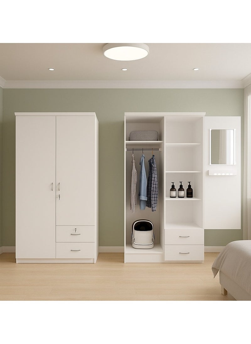 KARNAK 2 Door Wooden Wardrobe Cabinet / Cupboard Engineered Wood Perfect Modern Stylish Heavy Duty  - Image 4