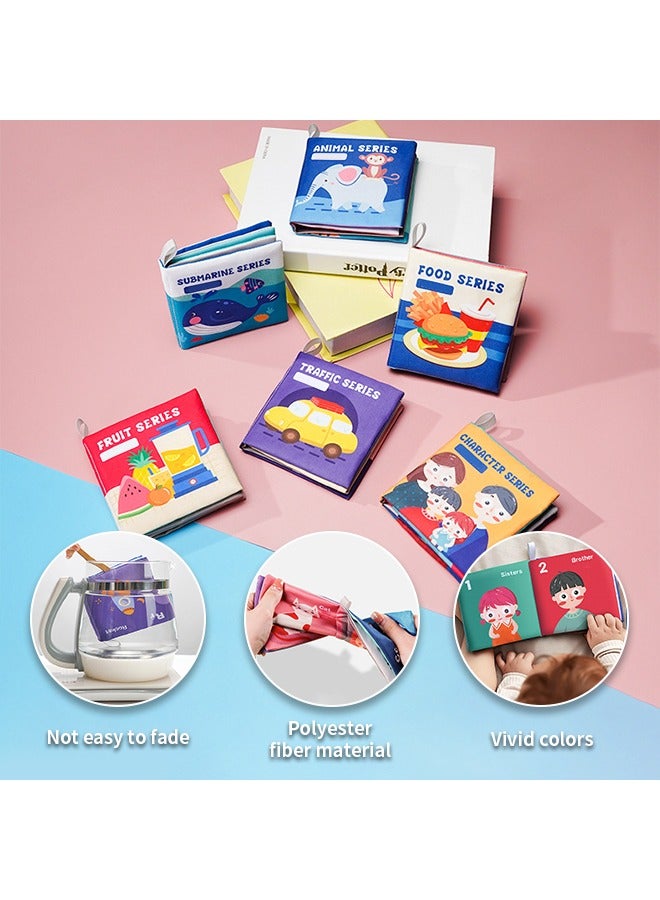 6-Piece Cloth Book, Non-toxic Fabric Book with Cute Cartoon Patterns, Ideal for Early Learning and Playtime - Image 3