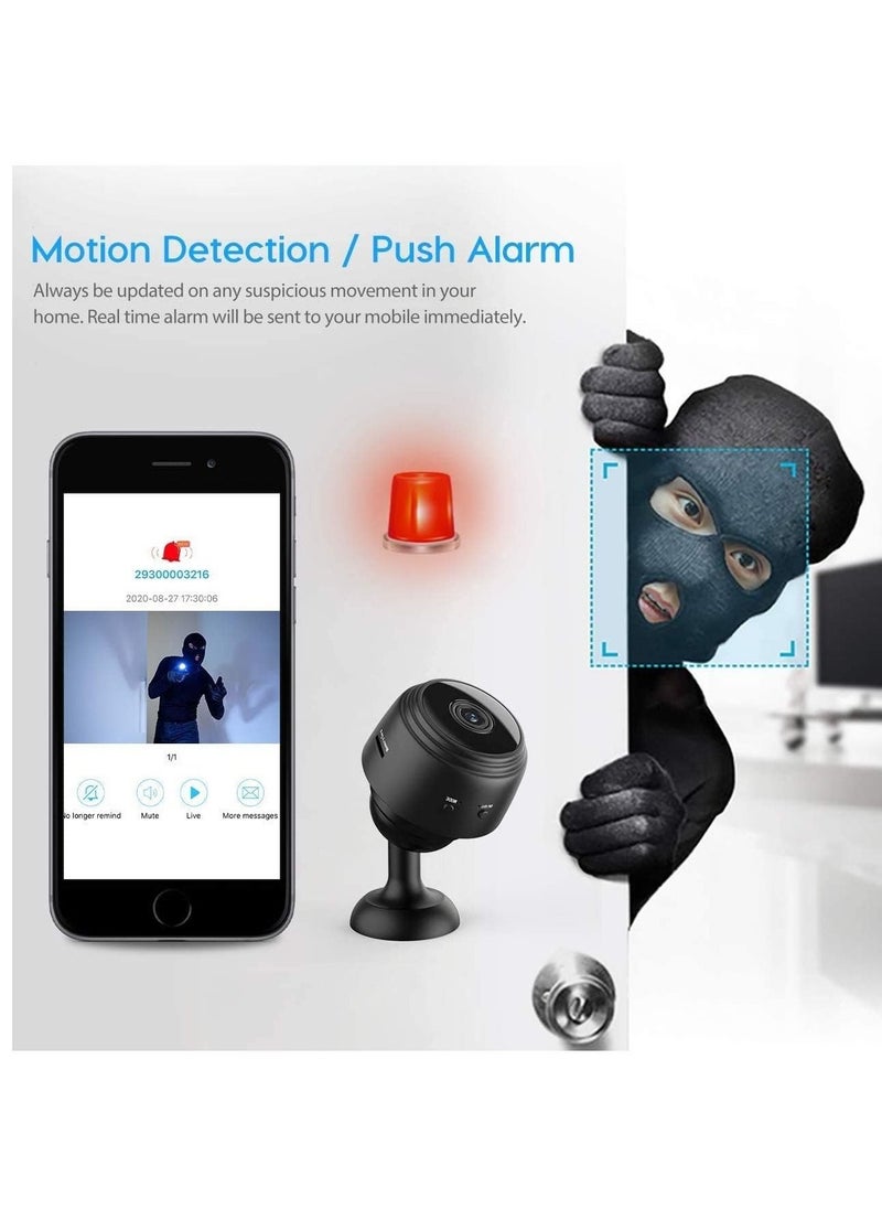 Generic - Mini Hidden Camera WiFi Small Wireless Video Camera Full HD 1080P Night Vision Motion Sensor Support SD Card for iPhone Android Video Detection Security Nanny Surveillance Cam (Black) - Image 1