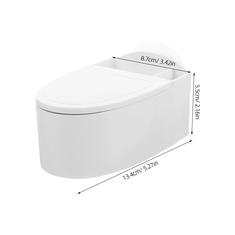 Windproof Wall Mounted Ashtray With Lid Toilet Shaped Bathroom Ash Can No Drill Installation - Image 3