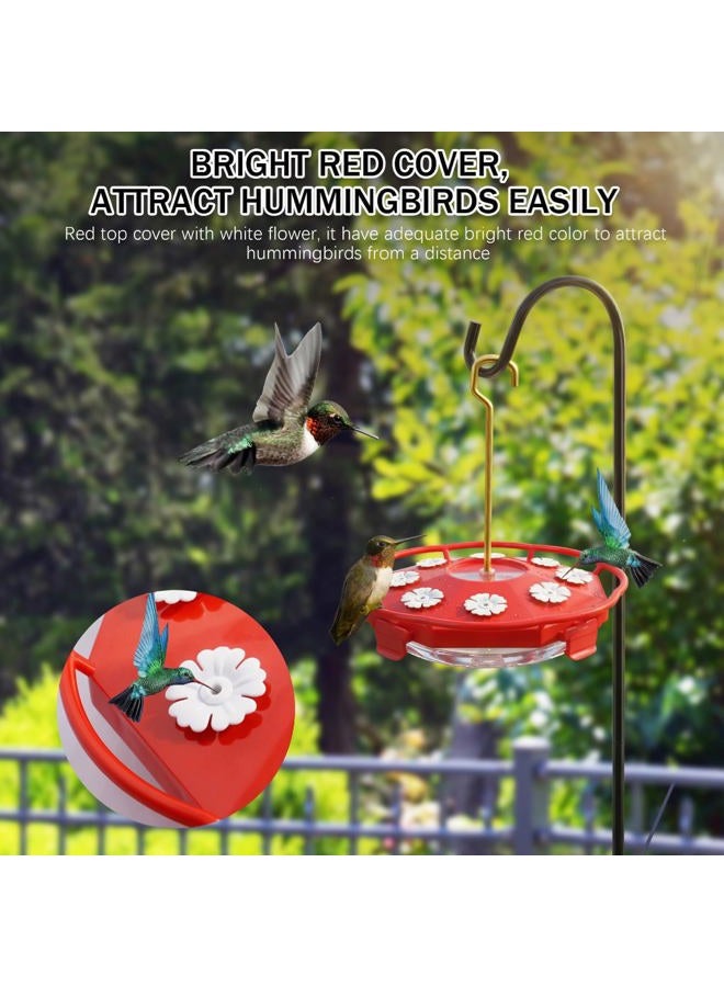 eWonLife Hummingbird Feeder for Outdoors Hanging, Humming Bird feeders, Easy to Clean and Fill, Leak Proof, 2 Pack Saucer Feeder for Birds, with Clean Brush and 8 Feeding Ports (16 OZ/Pack) - Image 5