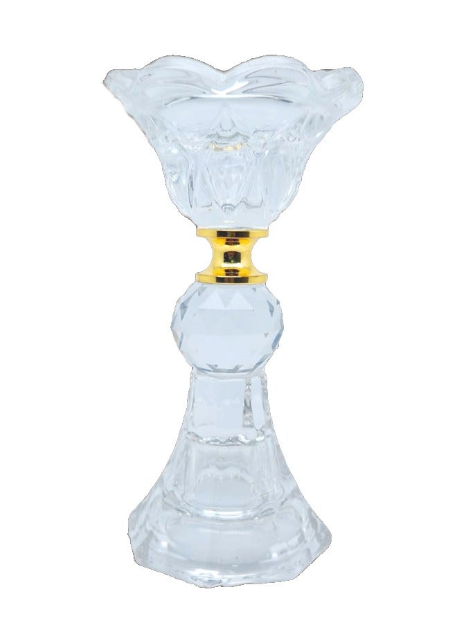 WAW Mini Crystal Candlestick Holder Clear\Gold - Image 1