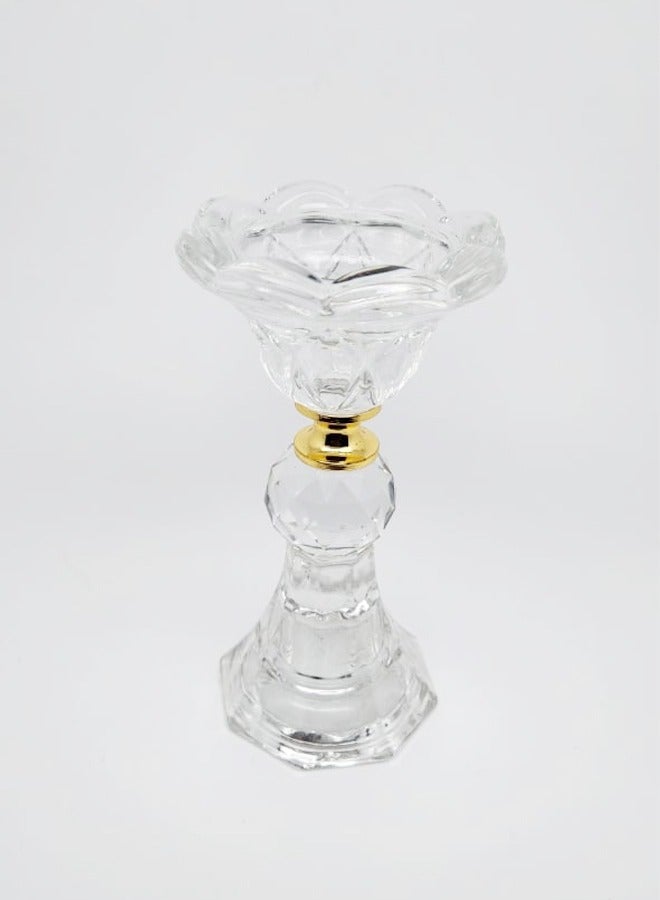 WAW Mini Crystal Candlestick Holder Clear\Gold - Image 2