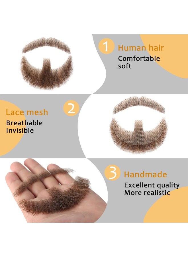 Doremi Fake Goatee Realistic 100% Human Hair Brown Beard Goat Beard Halloween Dressing Men Makeup Entertainment/Drama/Party/Movie - Image 3