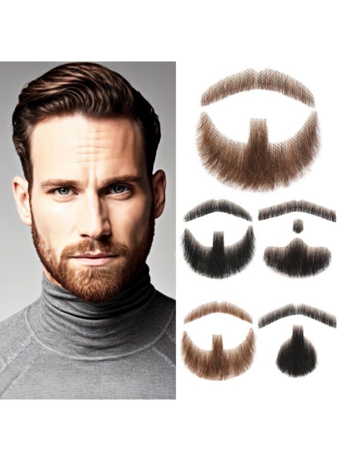 Doremi Fake Goatee Realistic 100% Human Hair Brown Beard Goat Beard Halloween Dressing Men Makeup Entertainment/Drama/Party/Movie - Image 1