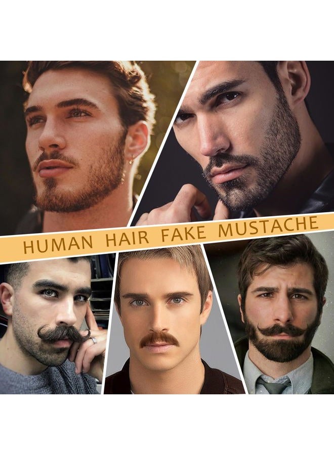 Doremi Fake Goatee Realistic 100% Human Hair Brown Beard Goat Beard Halloween Dressing Men Makeup Entertainment/Drama/Party/Movie - Image 5