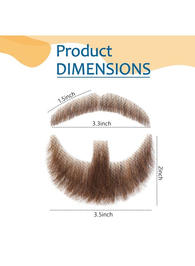 Doremi Fake Goatee Realistic 100% Human Hair Brown Beard Goat Beard Halloween Dressing Men Makeup Entertainment/Drama/Party/Movie - Image 2