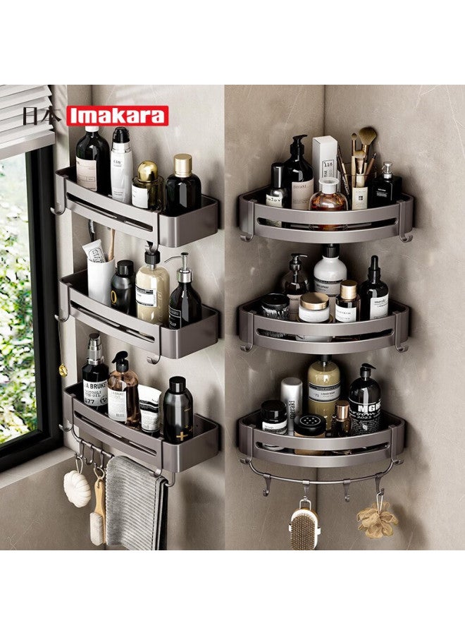 Imakara Bathroom Corner Wall Shelf, No Drilling Required Storage Rack, Wall-mounted Triangle Organizer