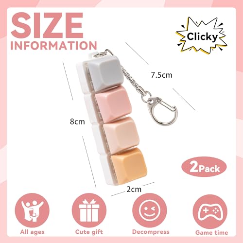 Sumgsn 2 Pcs Keyboard Fidget Toy Office Fidget Toys for Desk 4 Keys Decompression Clicker Keyboard Fidget for Adults Stress Relief Pass Time - Image 5