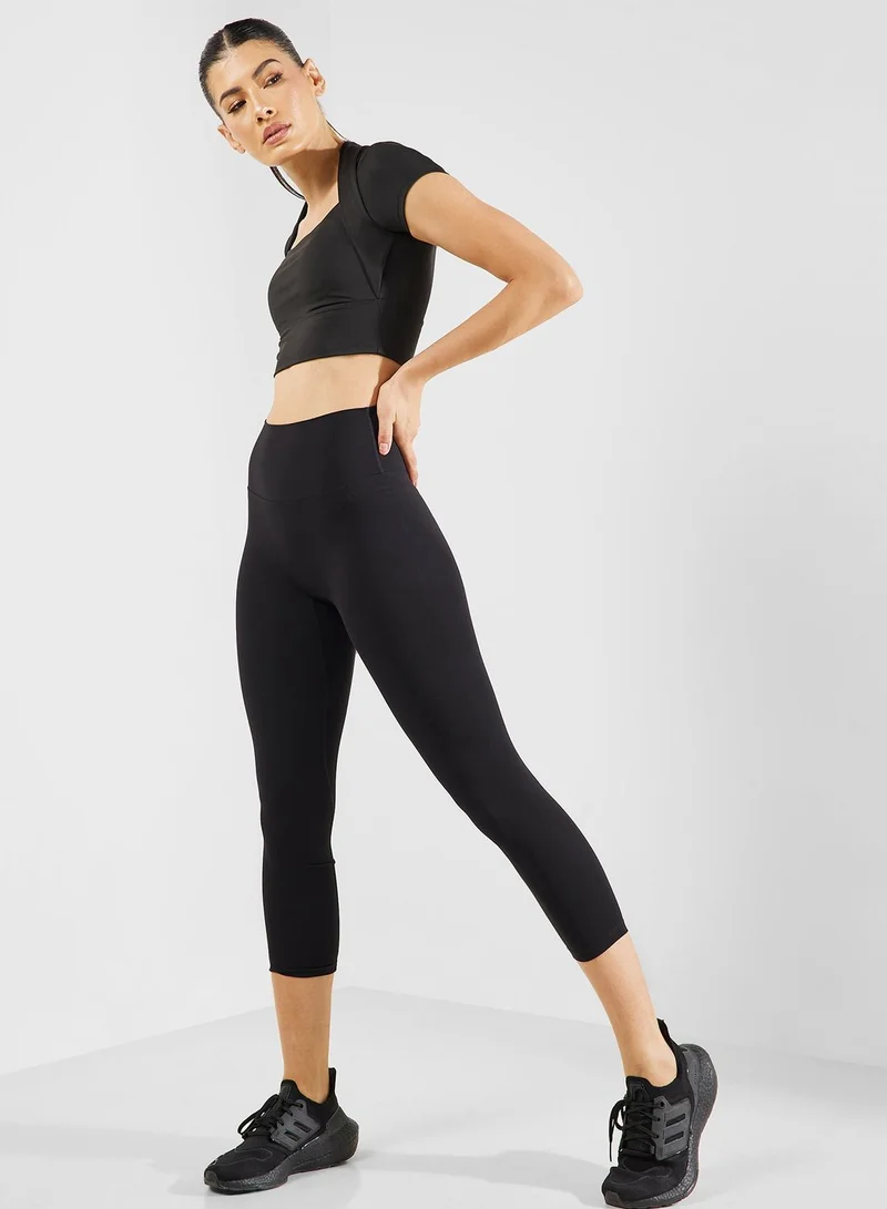 FRWD Ribbed High Waist Ankle Length Leggings