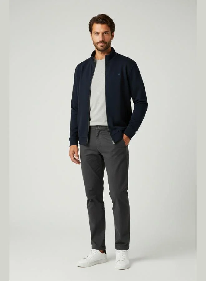 بوراتي كارديجان بياقة واقفة بقصة عادية من مزيج القطن من بوراتي للرجال