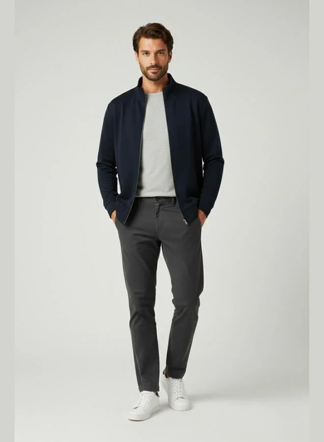 Buratti  Buratti Cotton Blend Regular Fit Stand-Up Collar Cardigan for Men 5901223 for Men | Best Price UAE