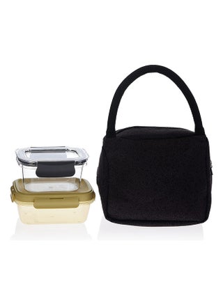2 Pieces Black Lunch Bag with Food Container Multicolor ‎22 x 15 x 18 cm - pzsku/Z5AB8C2E1B937BD3FDC62Z/45/_/1711452602/1de3f267-4e19-4d3e-8b44-121c237e0e65