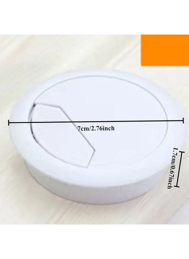 2Pcs White Plastic 60mm Round Cable Management Holes For Home And Office Desk - Image 4
